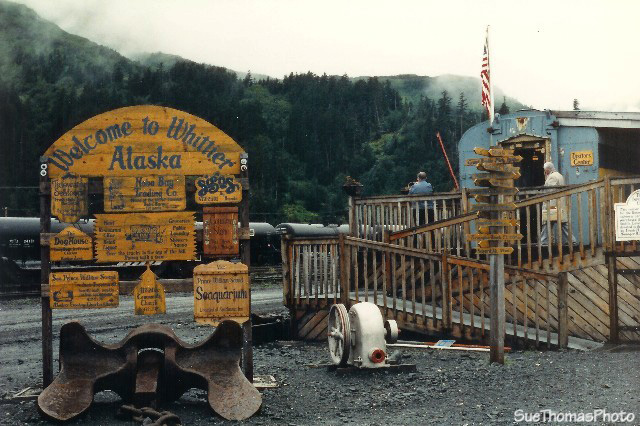 Welcome to Whittier, Alaska -- sign