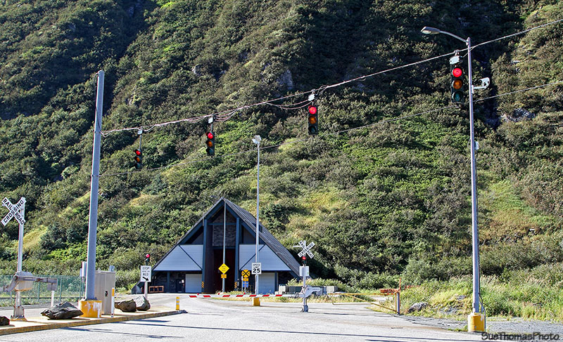 Entrance to tunnel on the Whittier side, Alaska