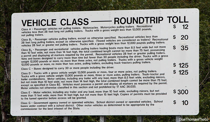 Whittier Tunnel sign, Alaska