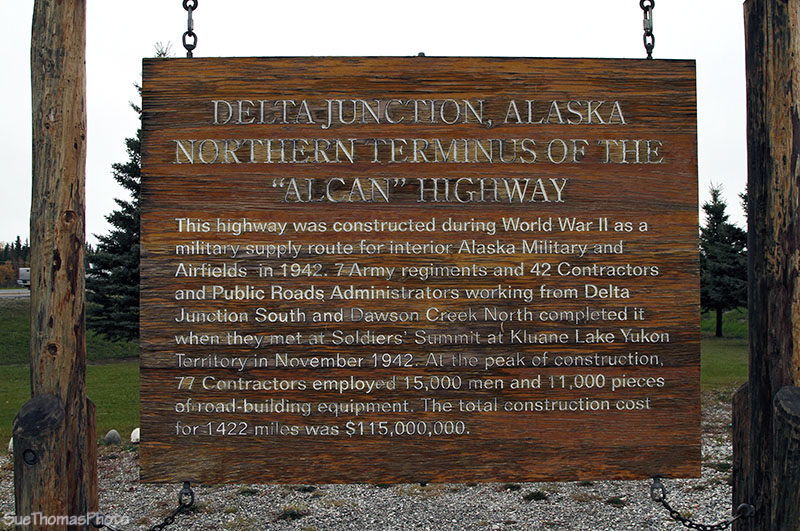 End of the Alaska Highway at Delta Junction, Alaska