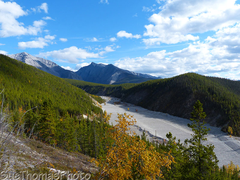 Snow melt runoff channel at Muncho Lake