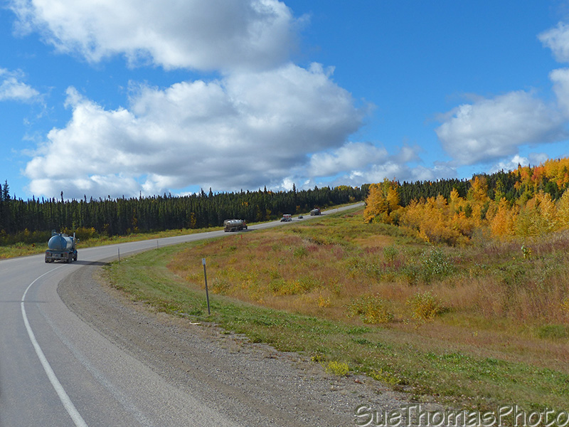 Semi-trucks on the Alaska Highway