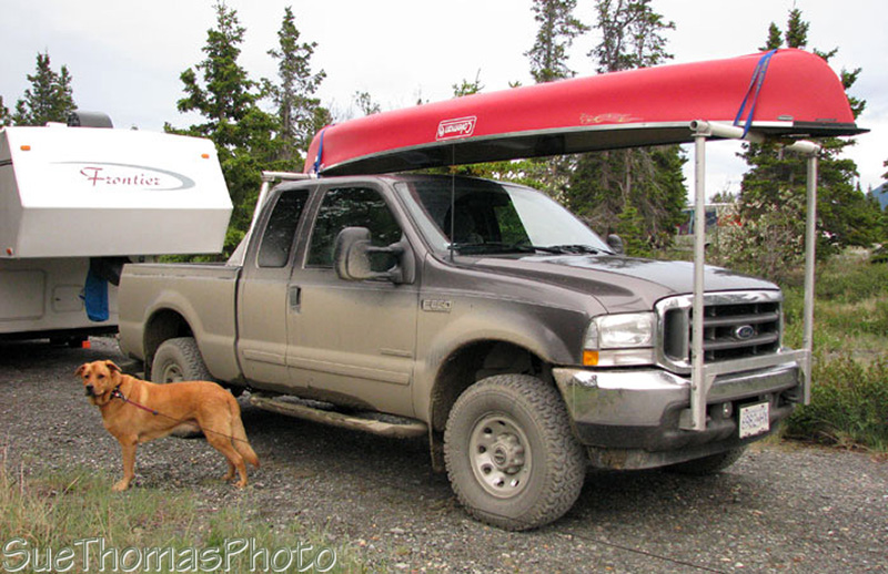 Truck at Congdon Creek campground, Kluane Lake, Alaska Highway