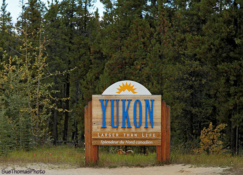 Yukon Sign near Watson Lake, Yukon on Alaska Highway
