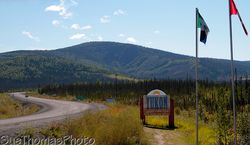 Yukon / Alaska border on the Alaska Highway