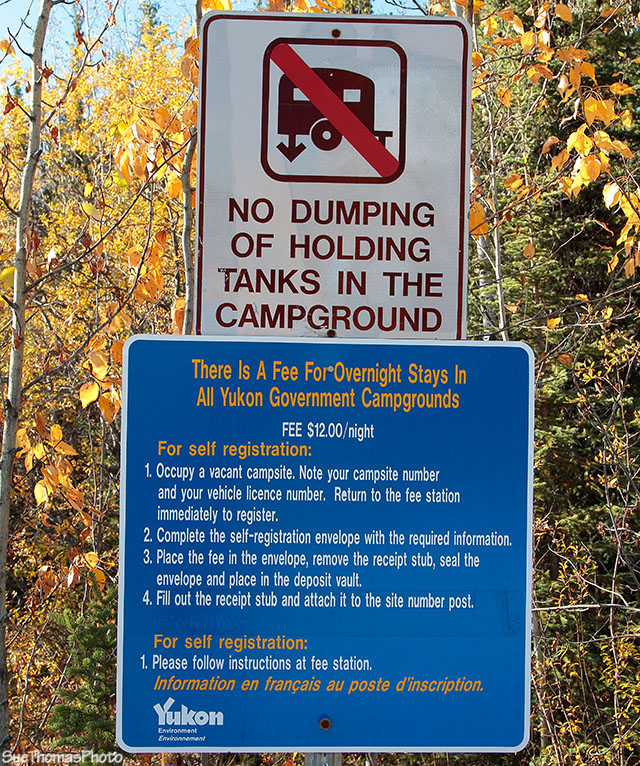 Campground sign in Yukon Territory