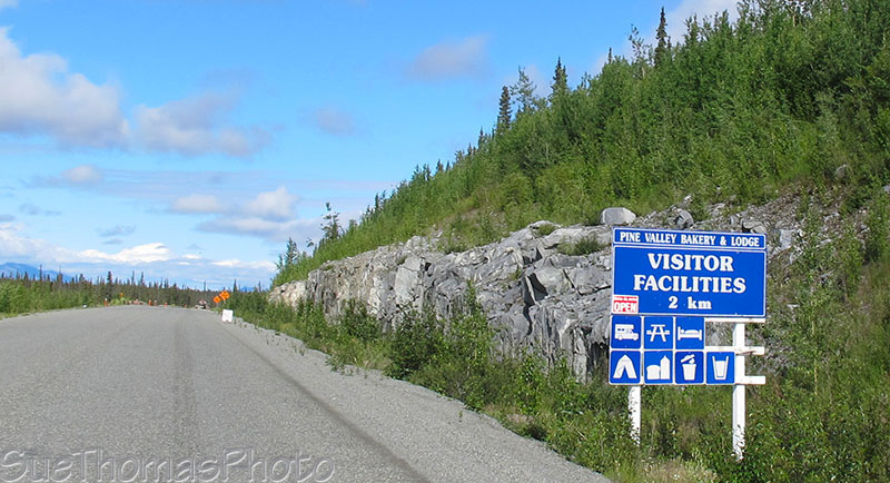 Pine Valley Lodge sign, Alaska Highway