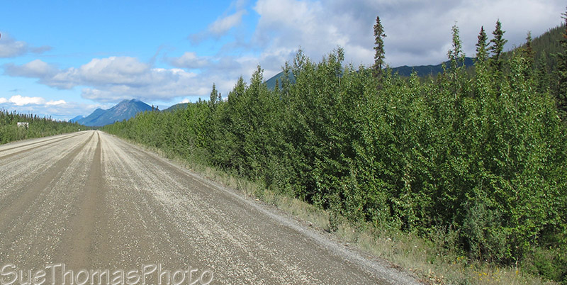 Alaska Highway, gravel repair area