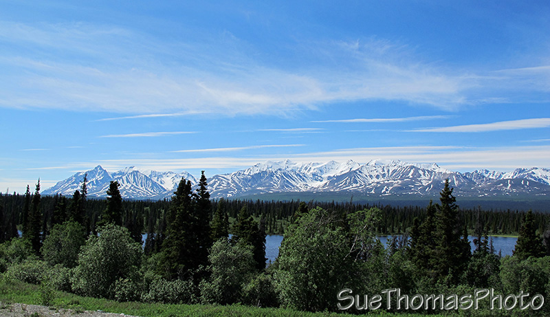 Driving from Kluane Lake south on the Alaska Highway in Yukon