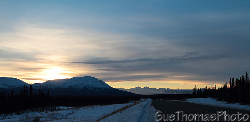 Sunset on the Alaska Highway