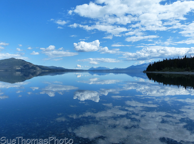 Calm water on Kluane Lake