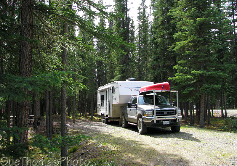 Campsite at Tatchun Lake campground, Yukon