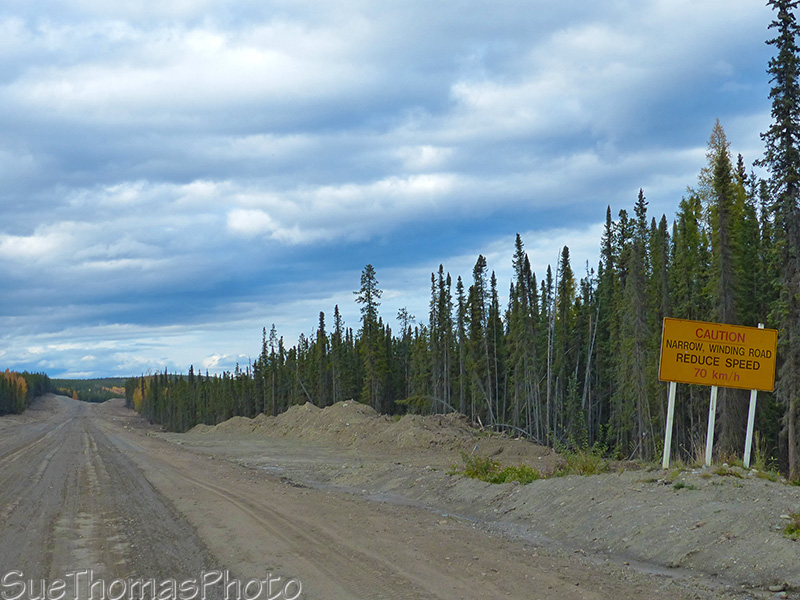 Nearing construction zone on the Campbell Highway