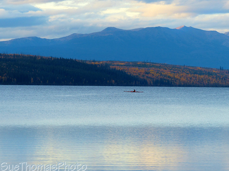 Kayaking on Simpson Lake, Yukon