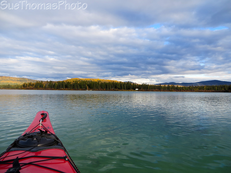 Kayaking Simpson Lake in the evening