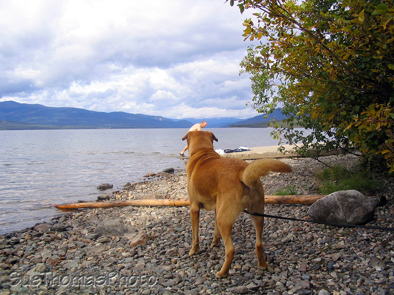 Steve at Quiet Lake, Yukon along the South Canol Road