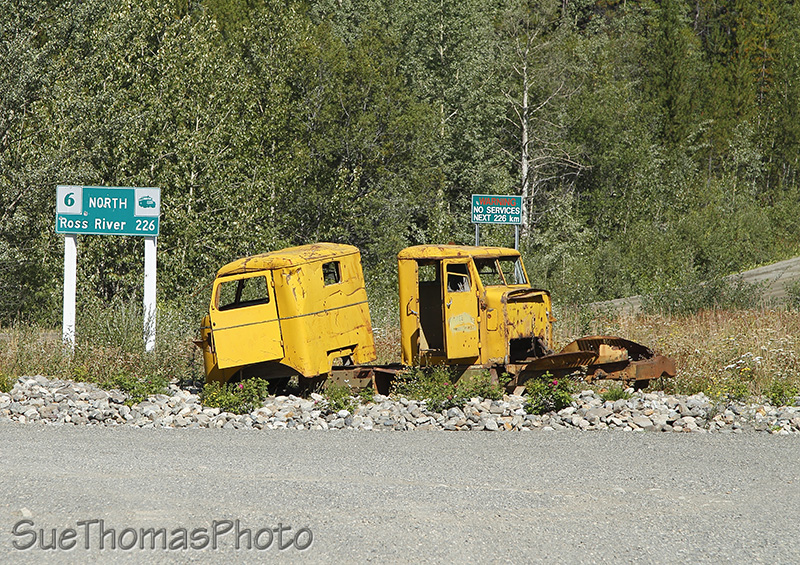 Signs at the South Canol Road rest area