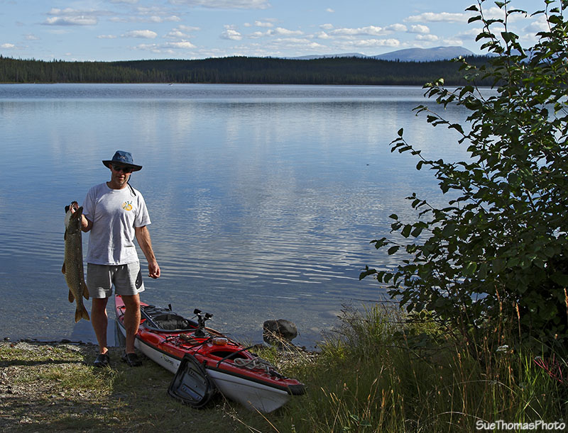 Steve and 10 lb Northen Pike from Sidney Lake on South Canol Road