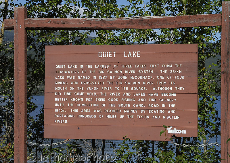 South Canol Road & Quiet Lake sign