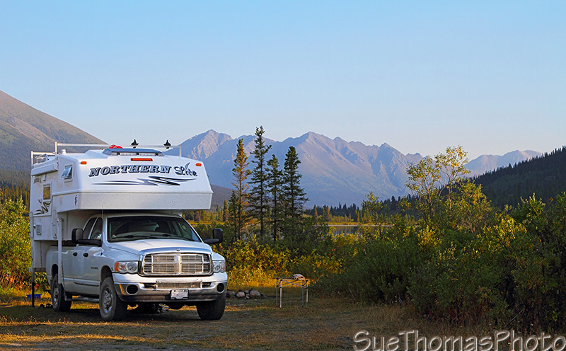Camping at Lapie Lake on the South Canol Road in Yukon
