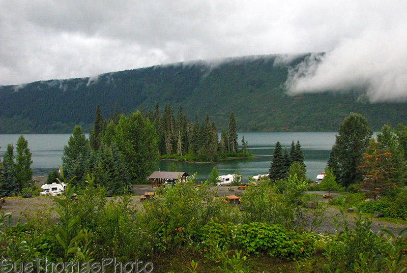 View of Meziadn Lake Provincial Park & campground