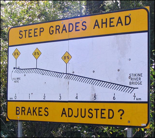 Stikine River Crossing warnig sign