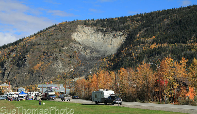 Midnight Dome viewed from Dawson city waterfront park