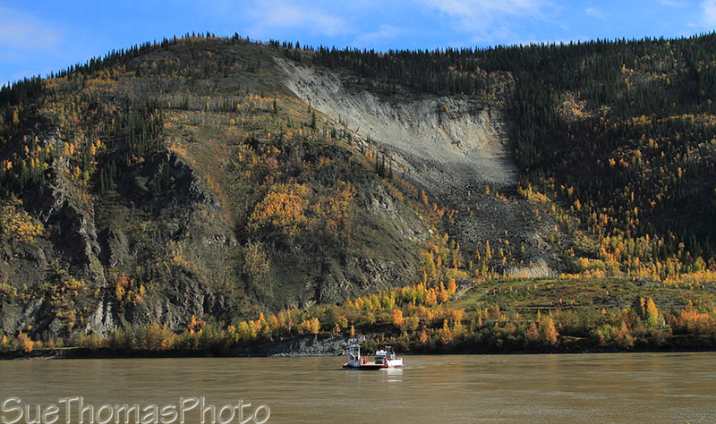 Yukon River ferry crossing at Dawson City, Yukon