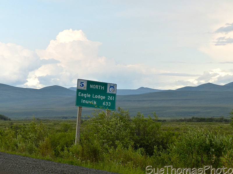 Sign with distance to Inuvik