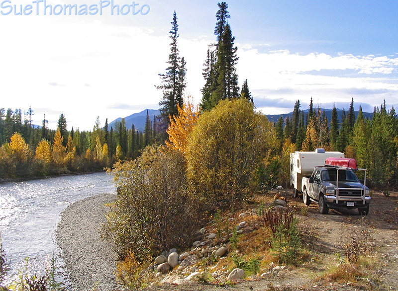 Campside beside Dolly Varden Creek, Nahanni Range Road