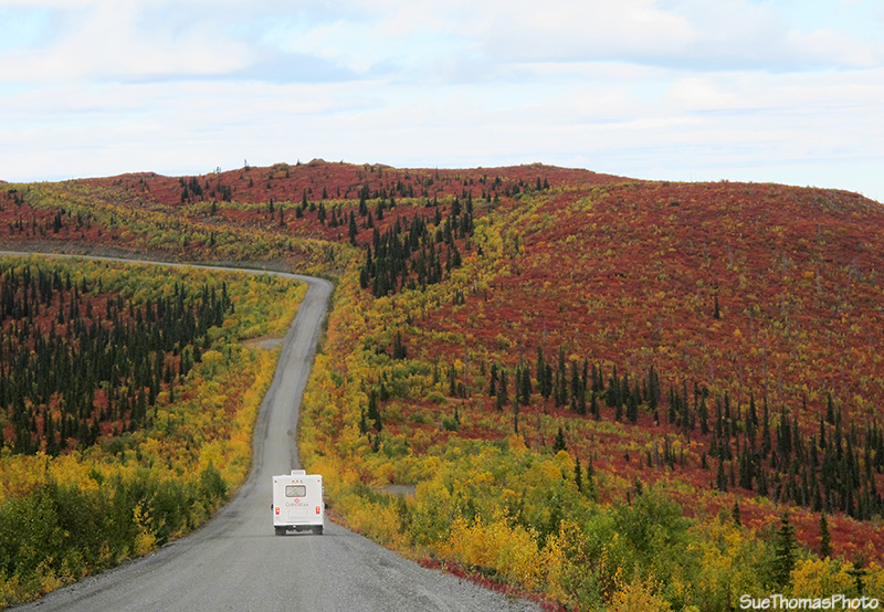 RV on the Top of the World Highway in Yukon