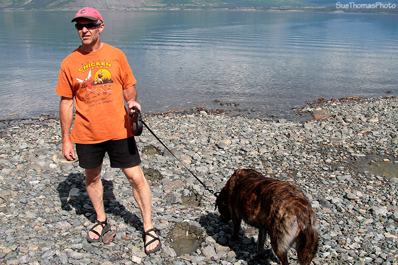 Grizzly bear print on Kluane Lake shoreline