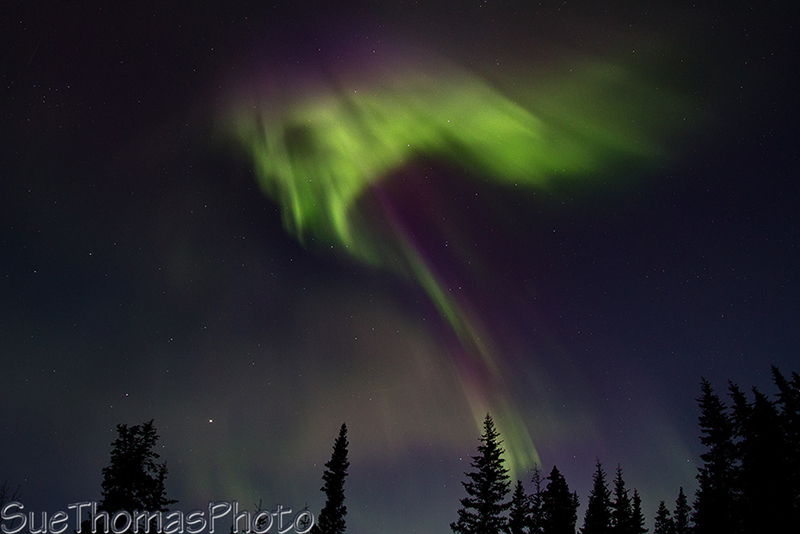 Northern lights to the west