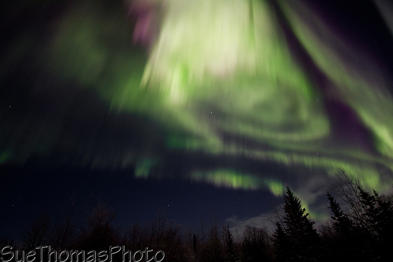Overexposed northern lights